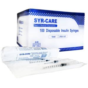 27 Gauge x 1/2" Insulin Syringe – Box (100) - 100 Insulin syringes
